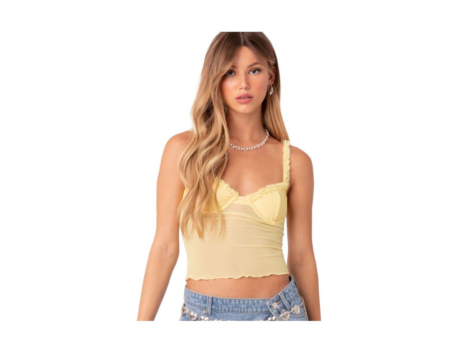 Edikted Женский Mercy Sheer Mesh Bra Top