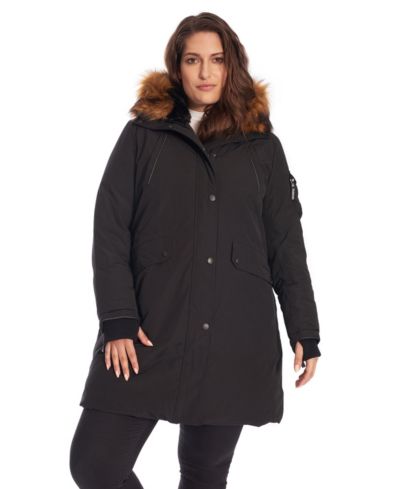 Зимняя парка Alpine North Plus Size Laurentian с меховой капюшон-отворотом