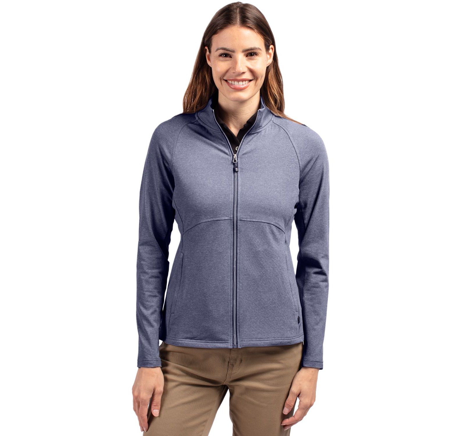 Cutter & Buck Женский трикотажный кардиган Cutter and Buck Adapt Knit Heather с молнией