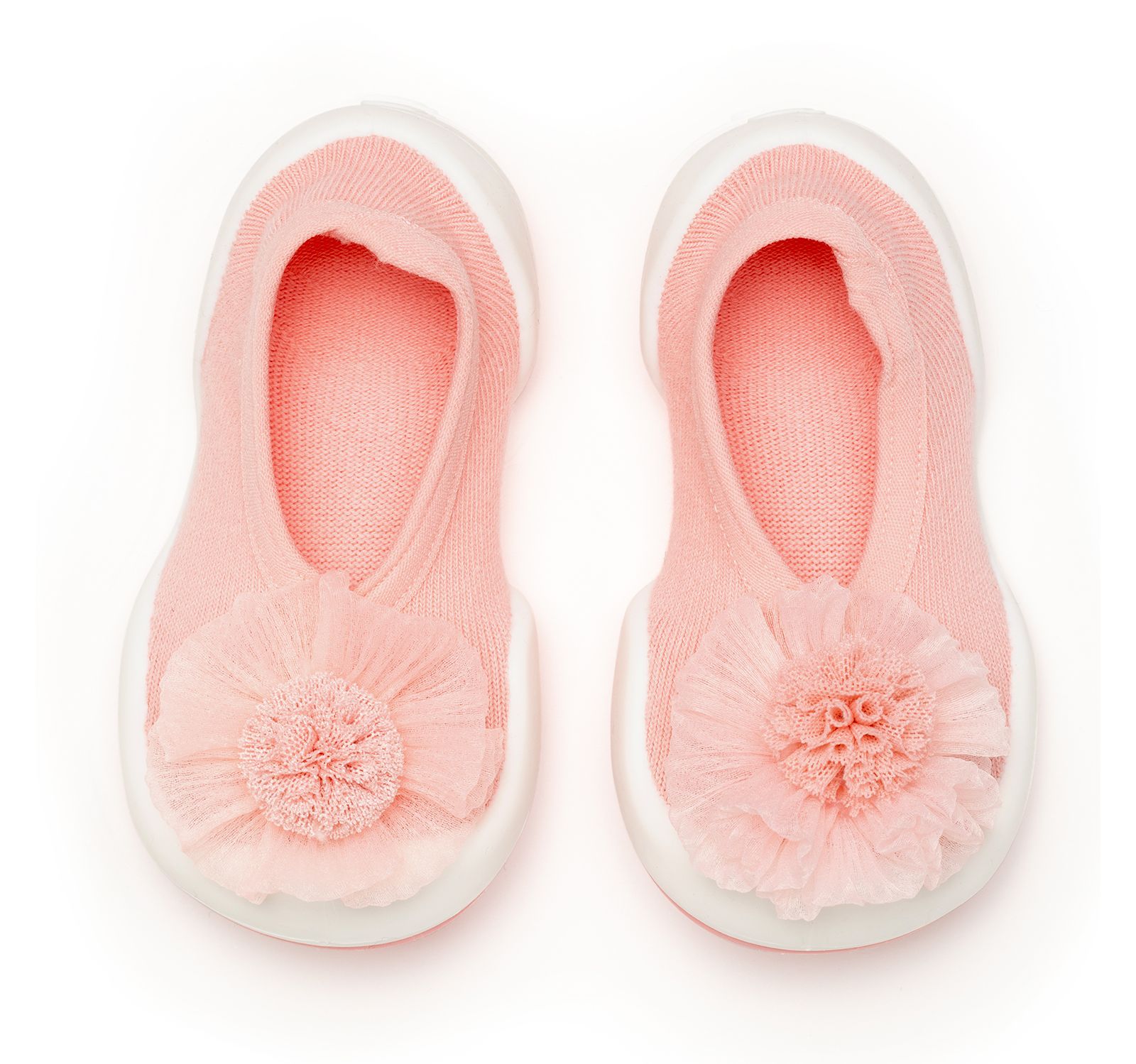 Детские носочки-пинетки Komuello Breathable Washable Non-Slip Pink Pompom Flower