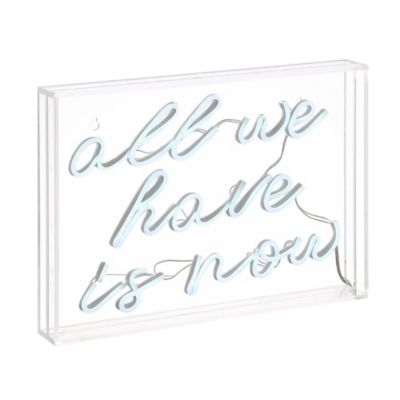 Jonathan Y 14.00 x 1.88 x 10.00 All We Have Is Now Contemporary Glam Acrylic Box USB Operated LED Neon Light