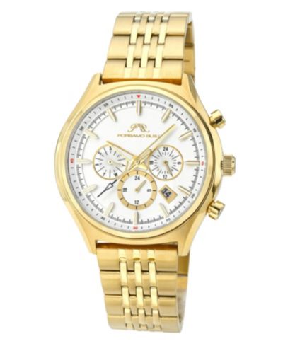 Мужские часы Porsamo Bleu Charlie Multifunction Gold Tone Stainless Steel 45 mm