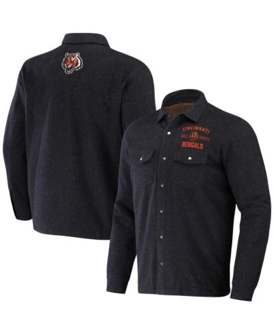 Men's NFL x Darius Rucker Collection by Fanatics Charcoal Cincinnati Bengals Shacket Full-Snap Jacket