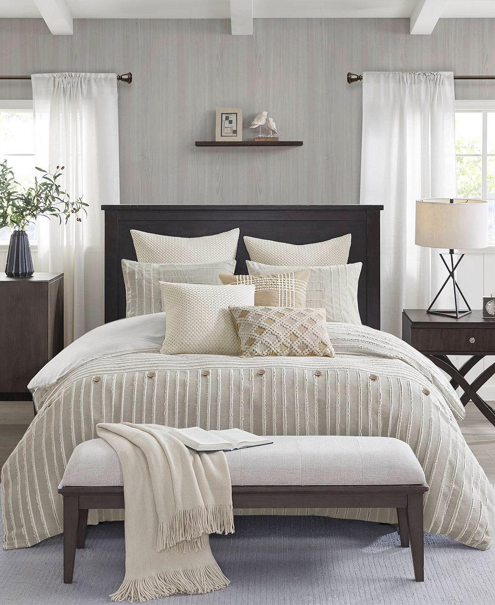 Madison Park Signature Essence Oversized Cotton Clipped Jacquard 8-Pc. Comforter Set, Queen
