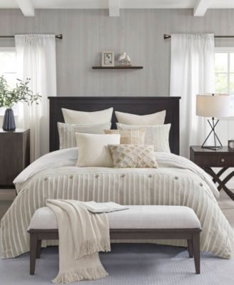 Madison Park Signature Essence Oversized Cotton Clipped Jacquard 8-Pc. Comforter Set, Queen