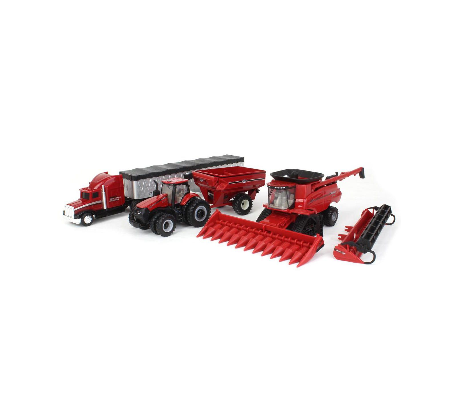 Набор ERTL 1/64 Case IH Combine, Tractor and Truck Harvesting Set