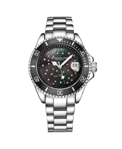 Stuhrling StarSea 3977 Women s Fashion Watch - Quartz Movement, 39mm Case, MOP Dial with Crystal Accents, 100M Water Resistance