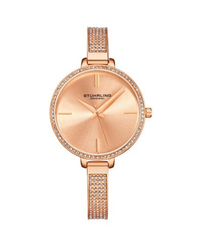 Женские кварцевые часы Stuhrling Crystal Studded Bezel