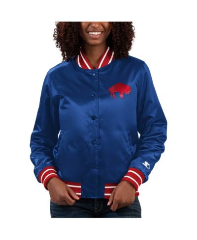 Женская университетская куртка Starter Royal Buffalo Bills Full Count Satin Full-Snap Varsity