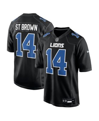Nike Men's Amon-Ra St. Brown Carbon Black Detroit Lions Carbon Fashion Jersey