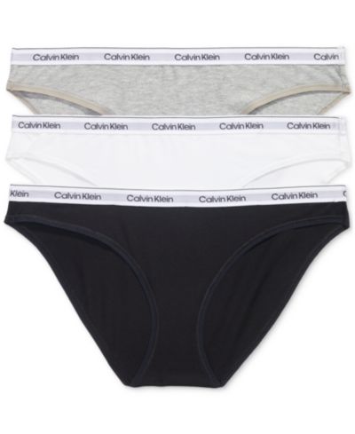 Calvin Klein Женский современный комплект нижнего белья Bikini Logo 3-Pack QD5207