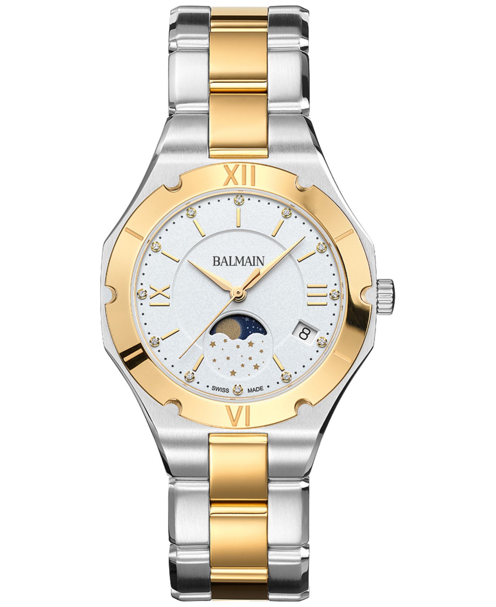 Женские часы Balmain Swiss Be Moonphase Diamond Two-Tone Stainless Steel 33mm
