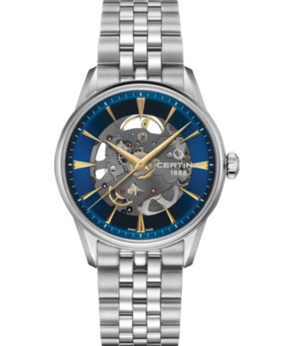 Certina мужские часы DS-1 Skeleton, стальной браслет, автоматические, 40mm