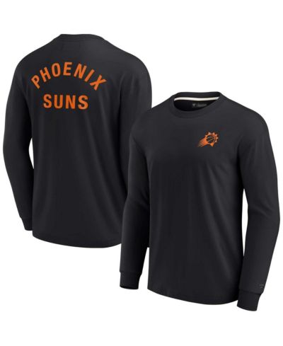 Мужская и женская мягкая футболка Fanatics Signature Phoenix Suns с длинным рукавом, черная