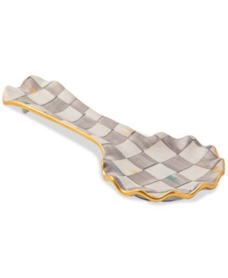 Mackenzie-Childs Sterling Check Ceramic Spoon Rest