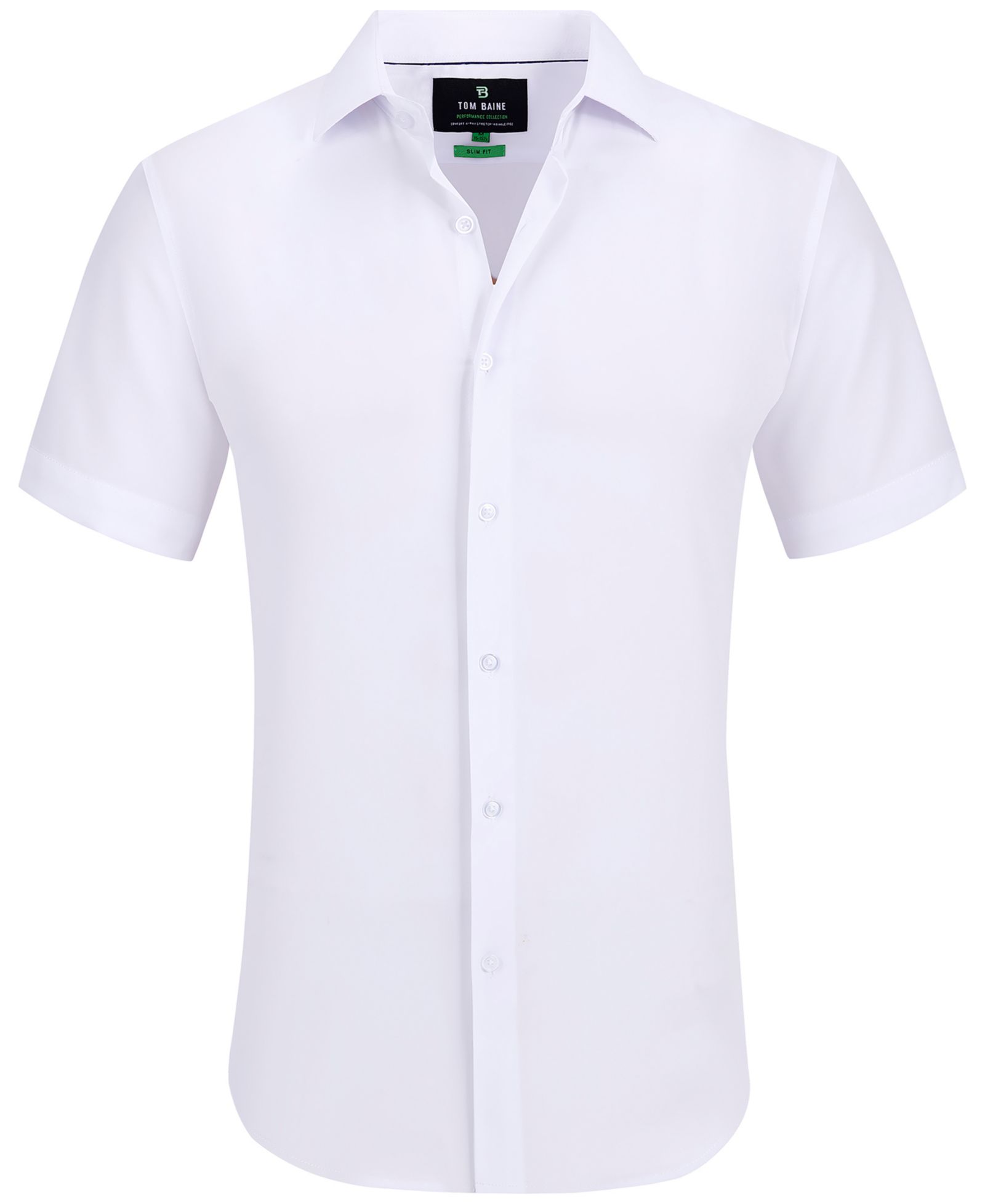 Tom Baine Мужская рубашка на пуговицах Slim Fit, короткий рукав