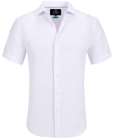 Men's Slim Fit Short Sleeve Performance Button Down Dress Shirt