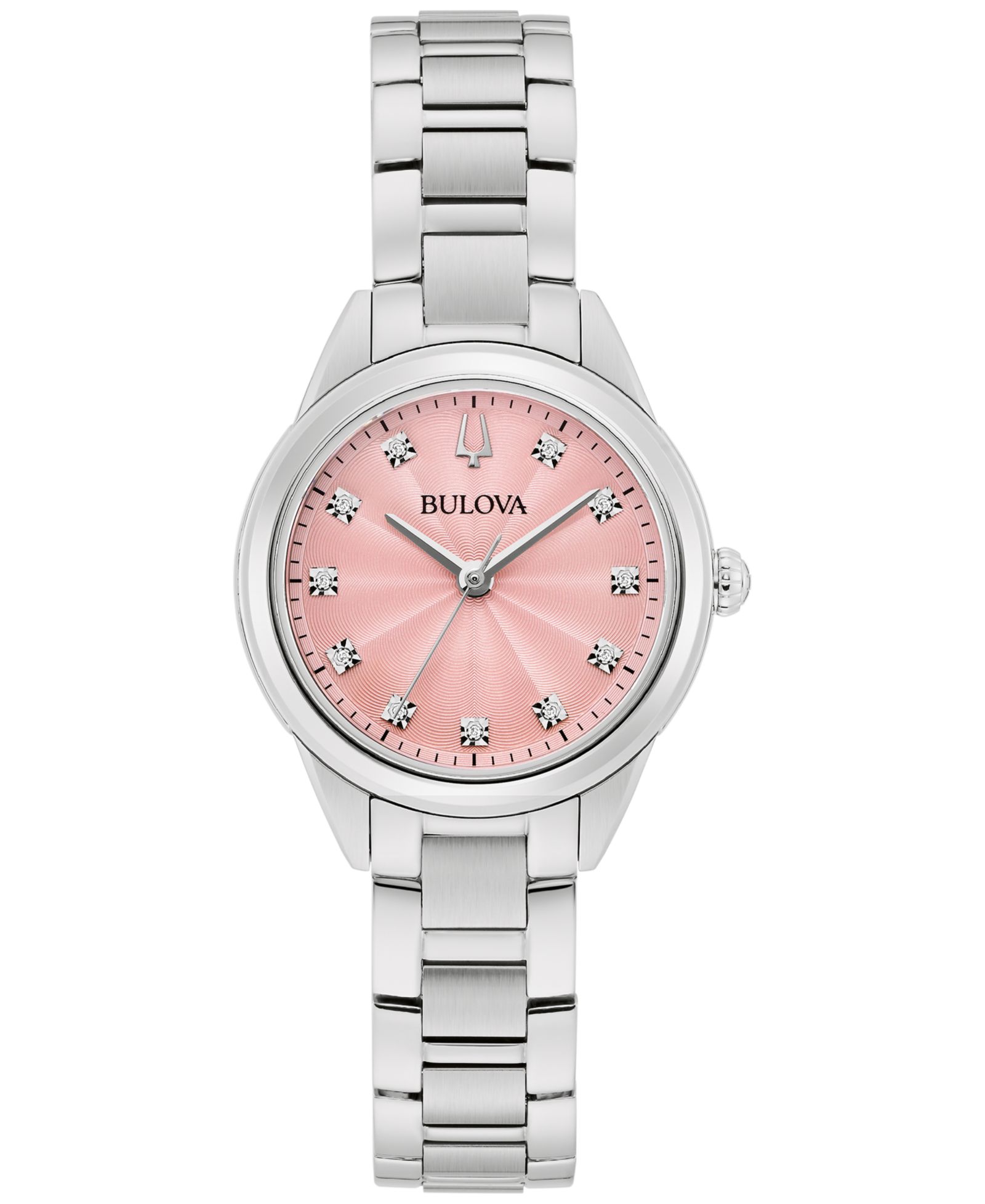 Женские часы Bulova Women's Sutton с бриллиантовым акцентом из нержавеющей стали 28mm
