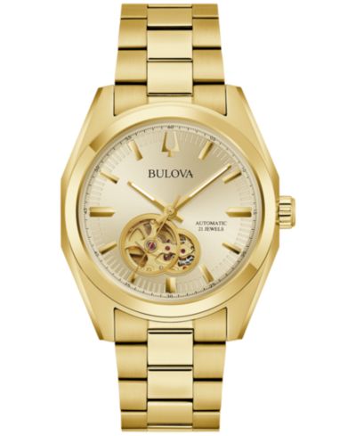 Bulova мужские автоматические часы Surveyor Gold-Tone Stainless Steel 39mm