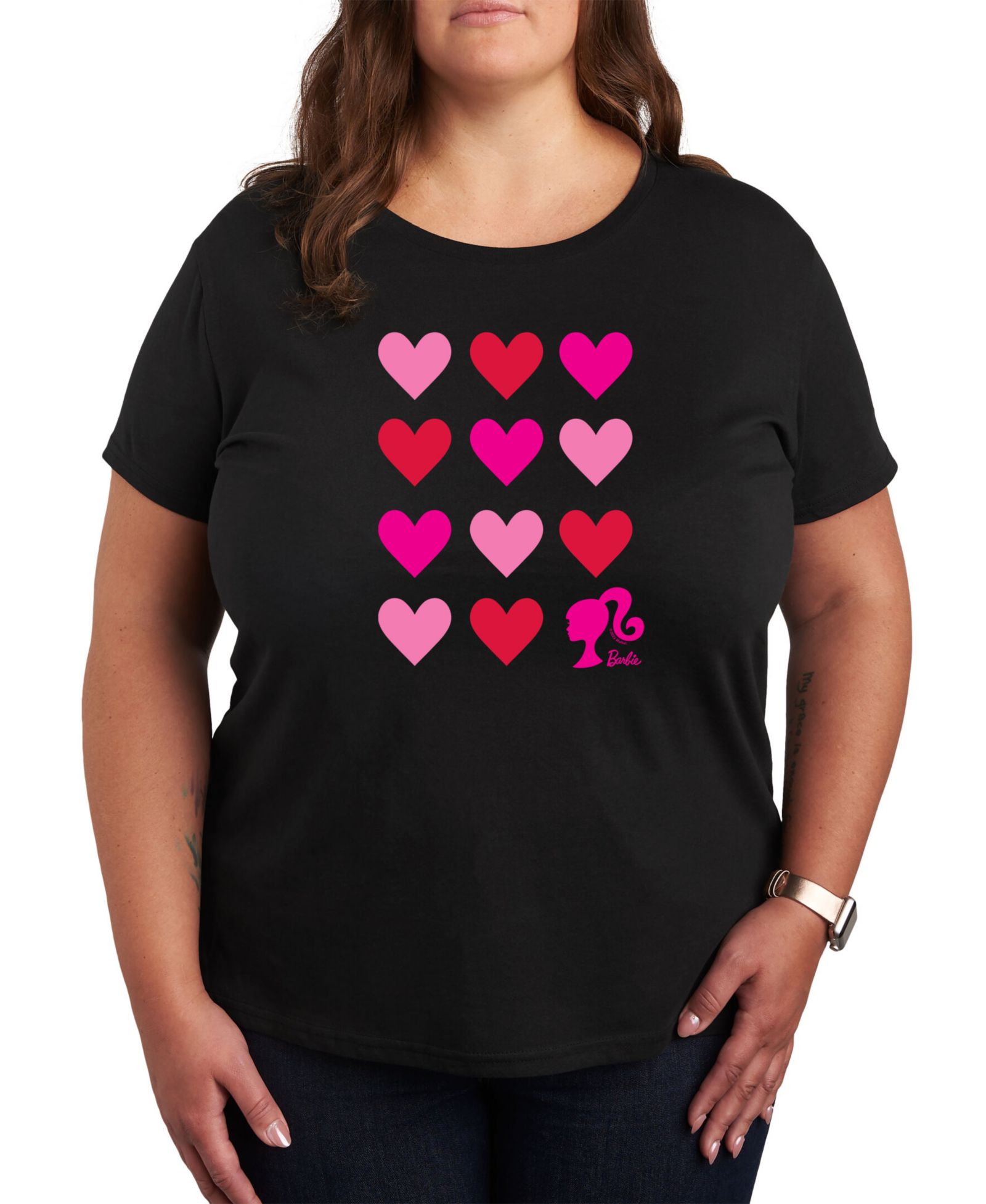Футболка Hybrid Apparel Air Waves Trendy Plus Size Barbie Valentine's Day Graphic