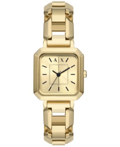Женские часы A|X Armani Exchange Three Hand Gold-Tone Stainless Steel 27mm