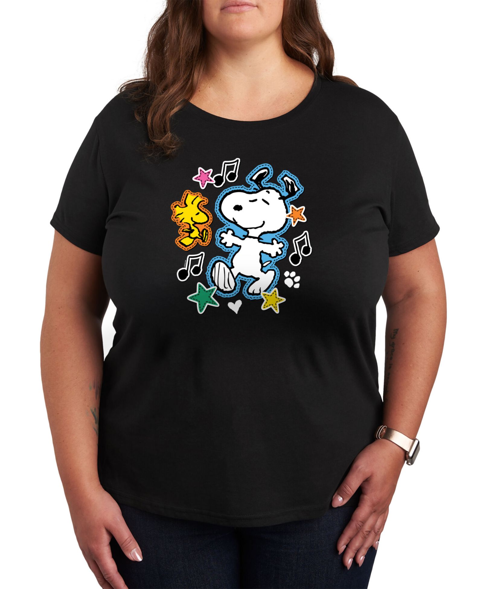 Футболка Hybrid Apparel Trendy Plus Size Peanuts Snoopy с принтом