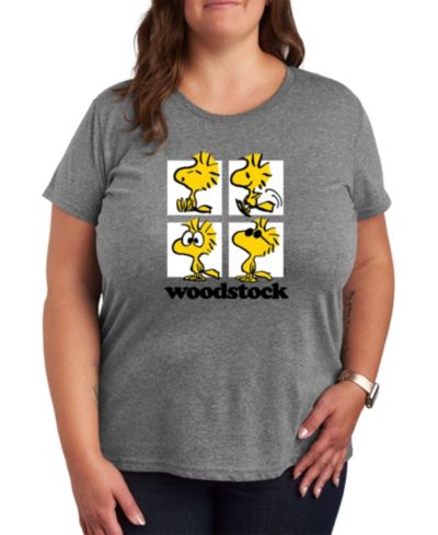 Женский T-shirt Hybrid Apparel Trendy Plus Size Peanuts Woodstock Graphic