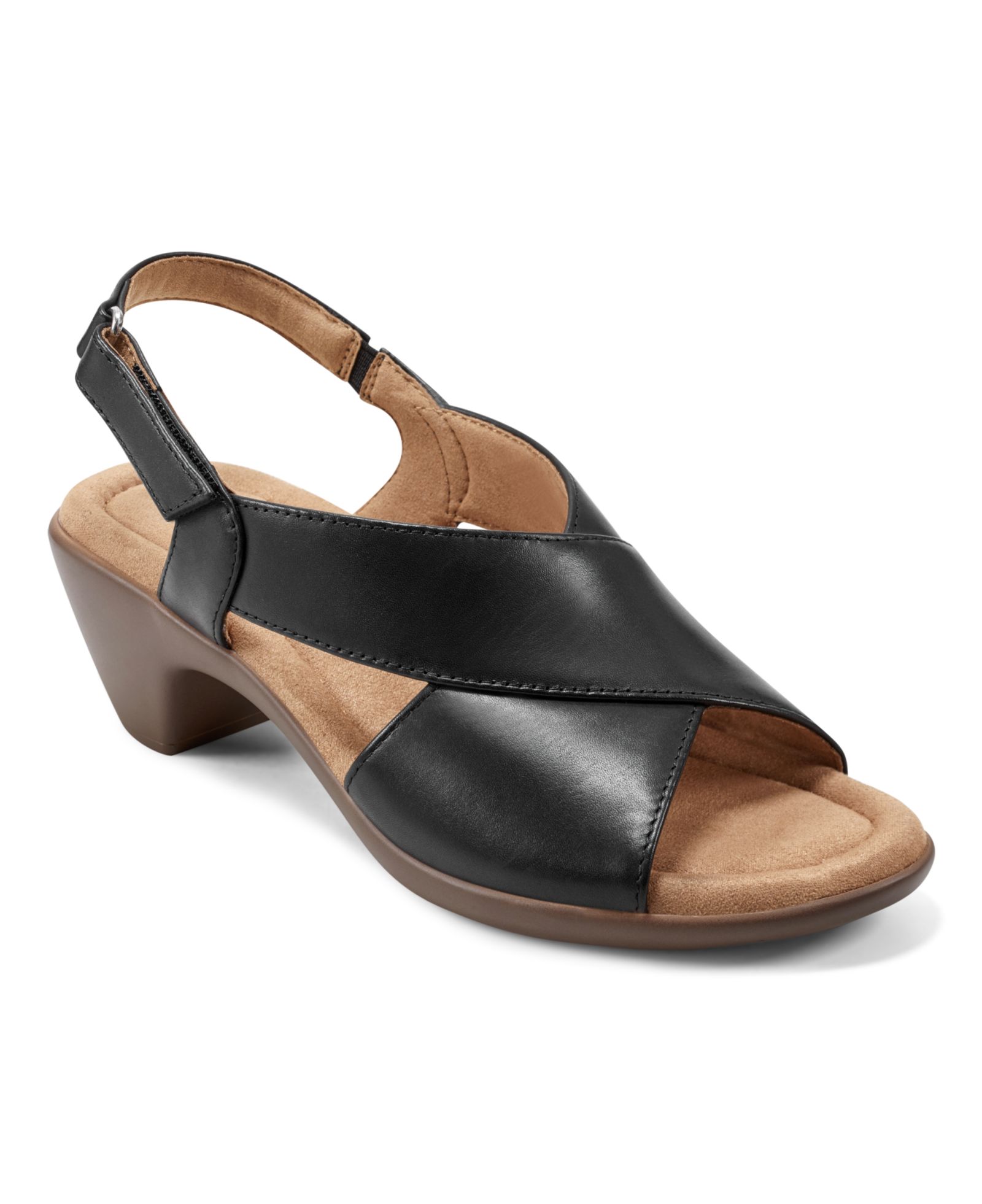 Easy Spirit Chantal Crisscross Low Heel Leather Sandals