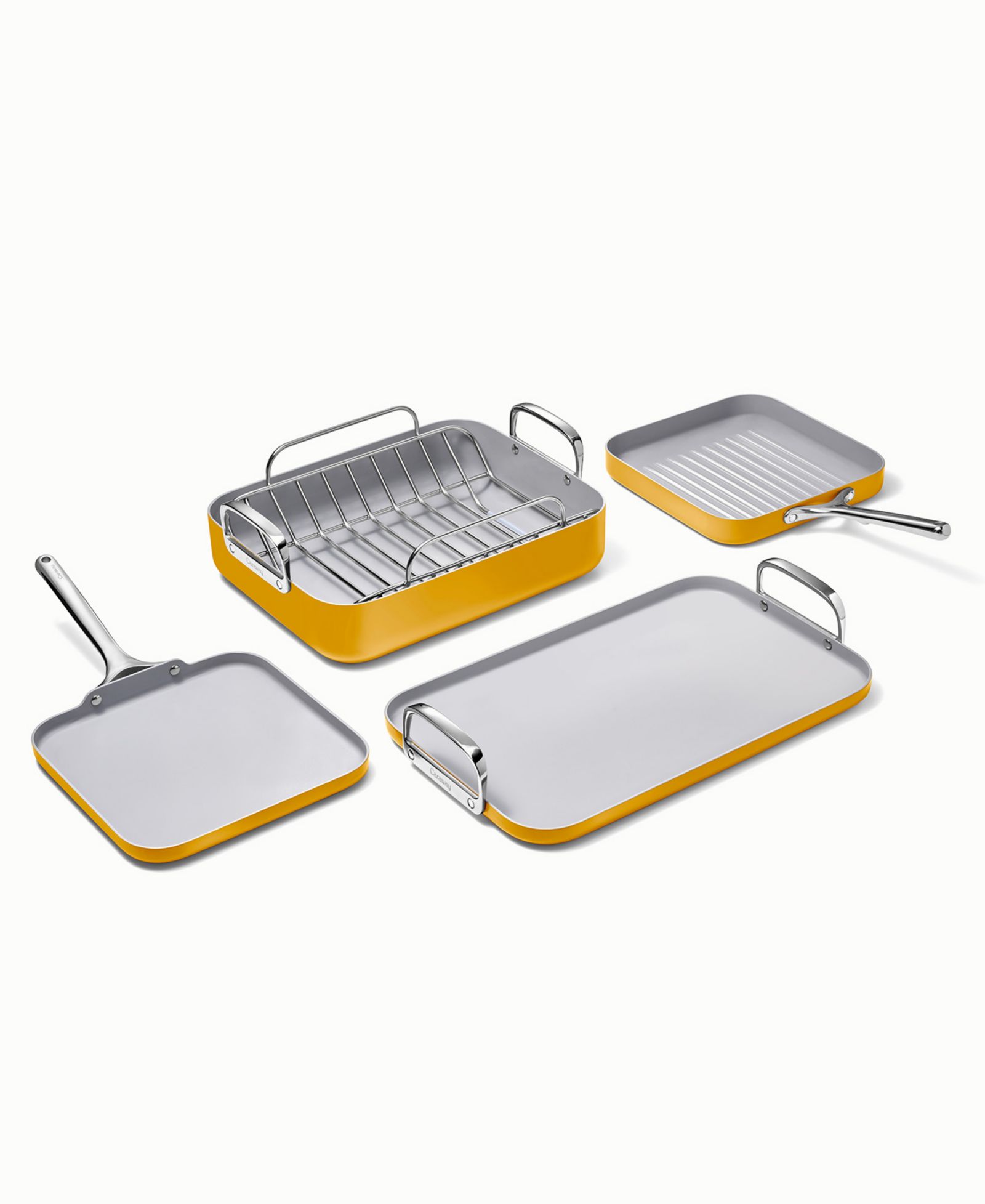 Caraway Non-Stick Ceramic-Coated 7 Piece Square Cookware Set