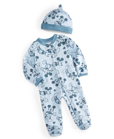 Детский комплект Disney Baby Mickey Mouse Hooray Footed Coverall & Hat, 2 Piece Set