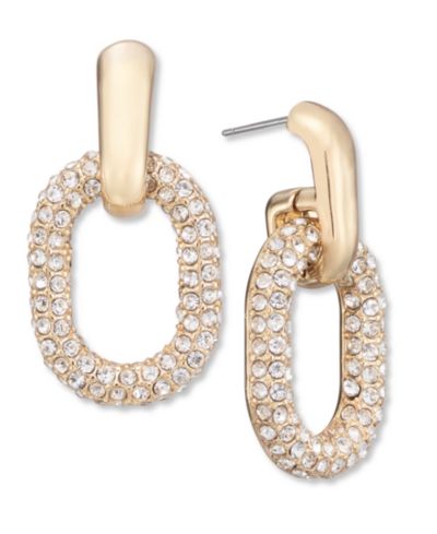 Серьги I.N.C. International Concepts Pavé Oval Link Drop