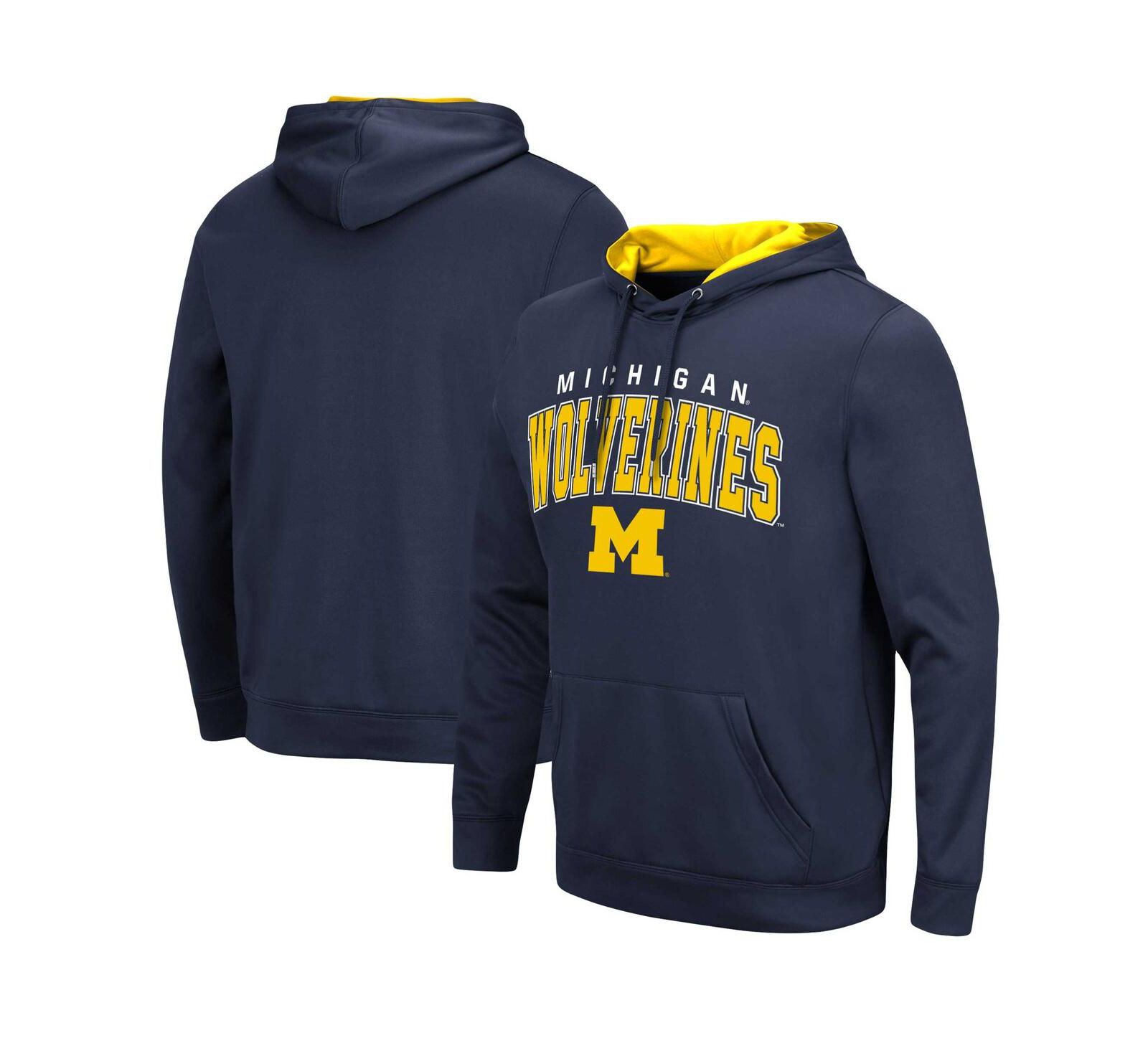 Мужской свитшот Colosseum Michigan Wolverines Resistance Pullover Hoodie Navy