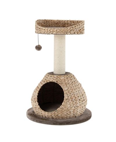 SUGIFT 28 Inches Hand-Made Cat Tree Tower with Jump Platform