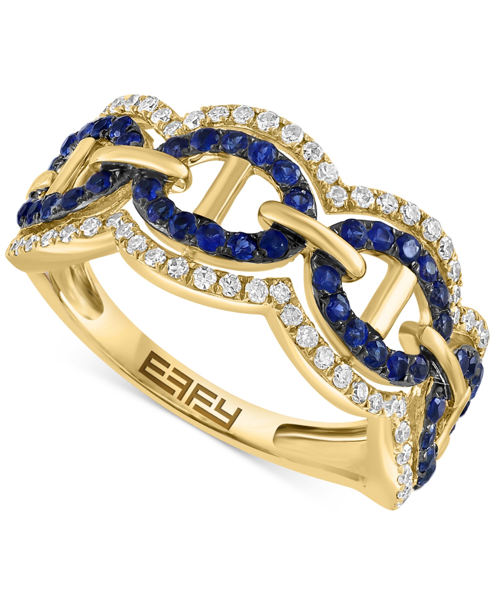 EFFY® Кольцо с сапфиром (3/8 ct. t.w.) и бриллиантом (1/4 ct. t.w.) в 14k золоте