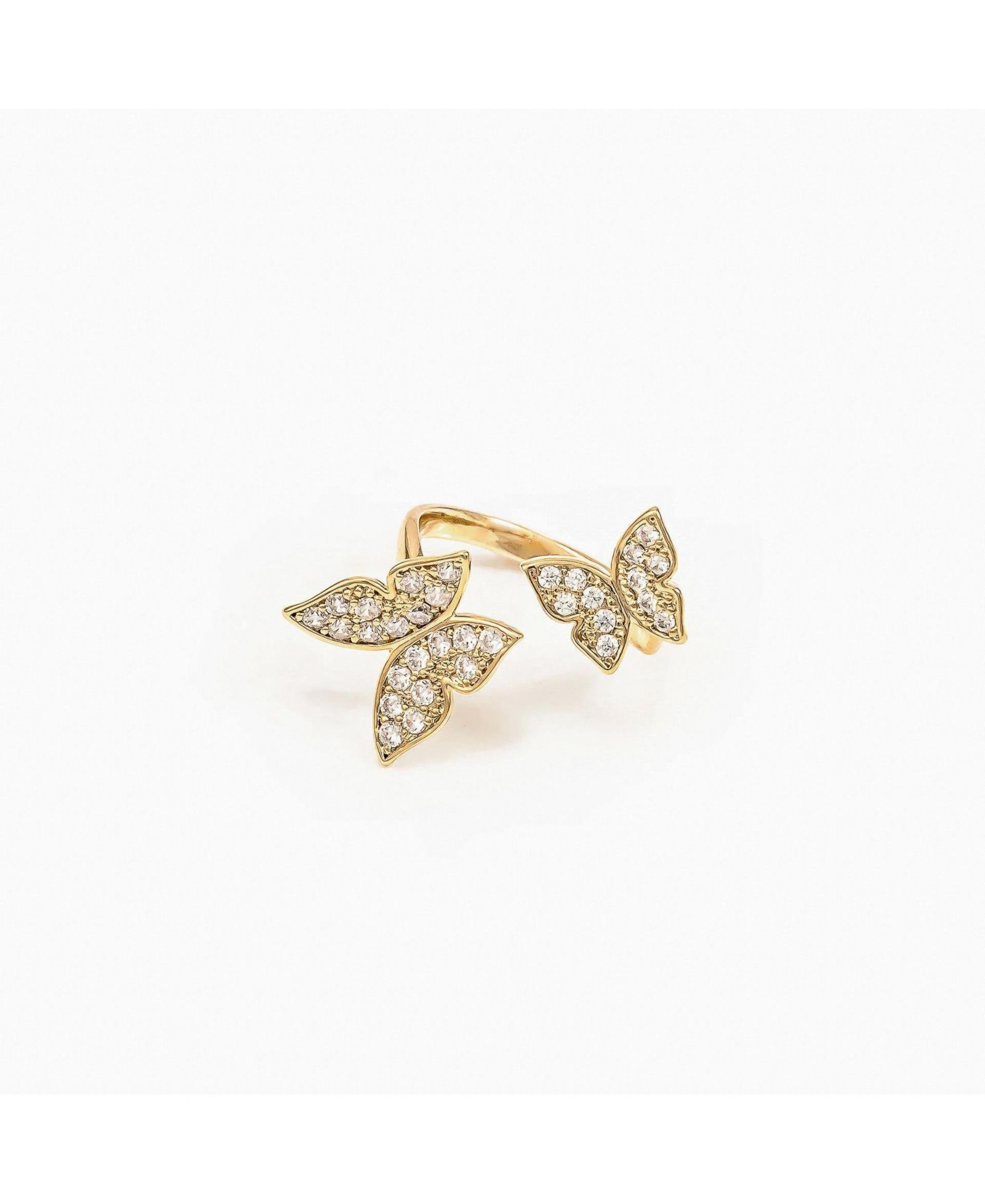 14k Gold Plated Butterfly Ring Dainty Statement Trendy Gift