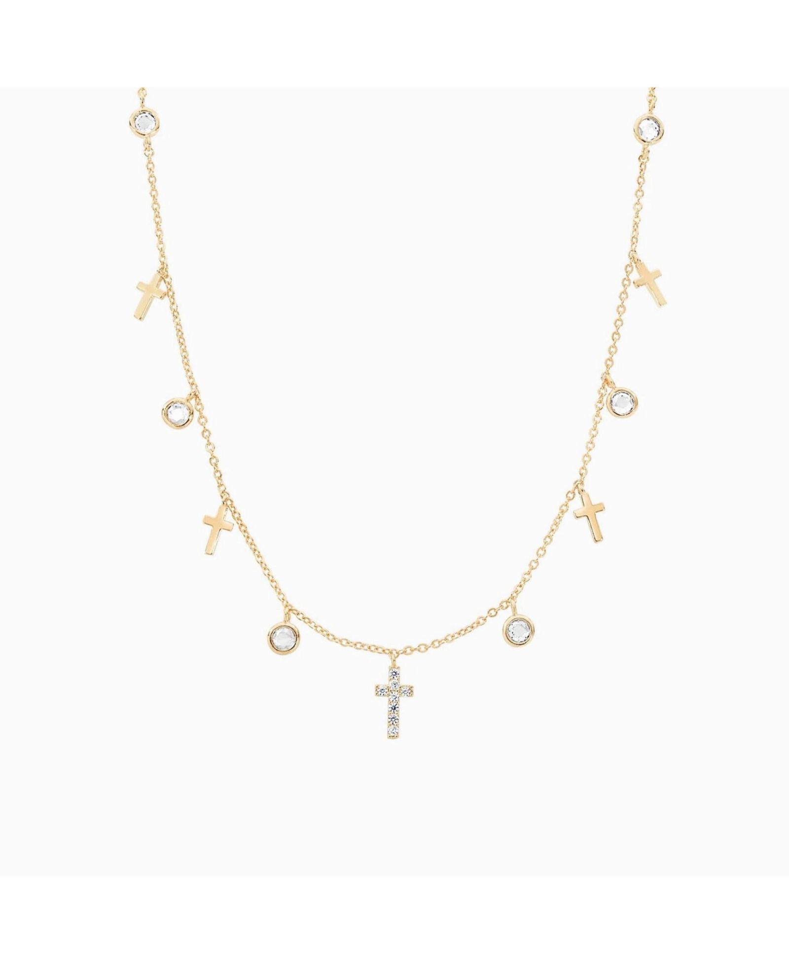 Золотая подвеска Bearfruit Jewelry Anela Cross 14k Gold Plated