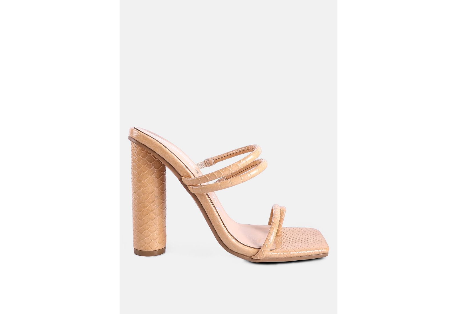 London Rag Women's Dandelion High Block Heeled Croc Sandals