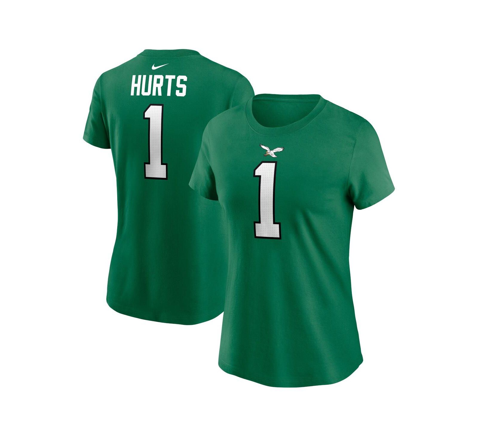 Женская футболка Nike Jalen Hurts Kelly Green Philadelphia Eagles Player Name and Number