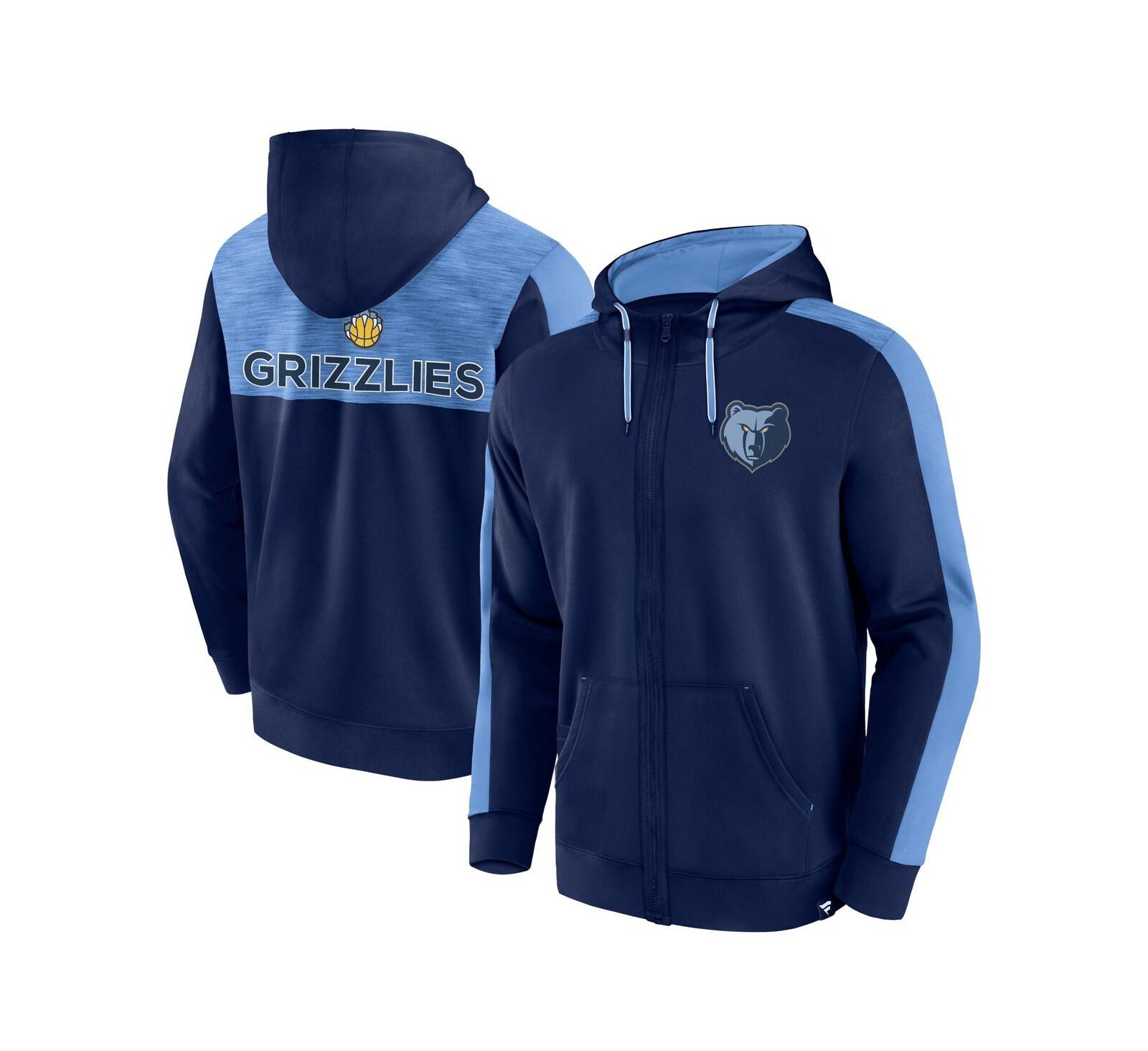 Мужское худи Fanatics Navy Memphis Grizzlies Rainbow Shot Full-Zip