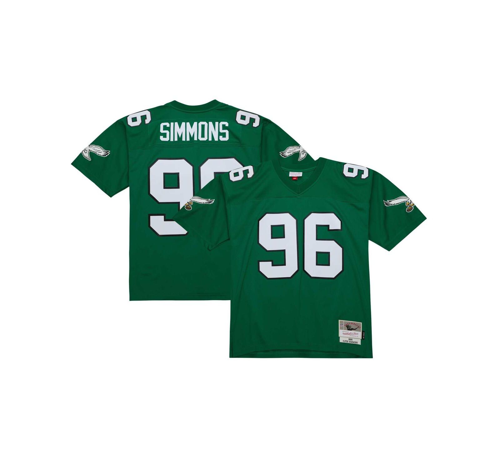 Мужская джерси Mitchell & Ness Clyde Simmons Kelly Green Philadelphia Eagles Legacy Replica