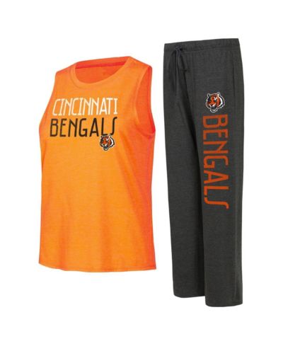 Concepts Sport Женский спортивный комплект: черная оранжевая майка Muscle Tank Top и брюки
