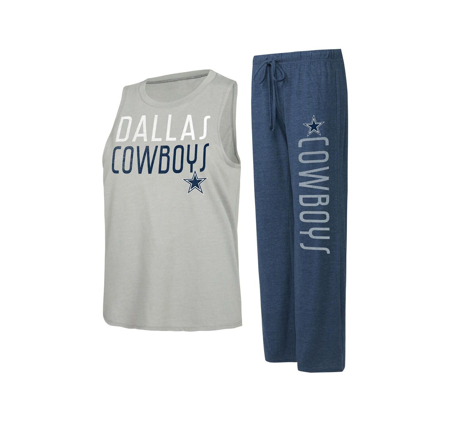 Женский комплект для отдыха Concepts Sport: майка и брюки Dallas Cowboys, темно-синий и серый