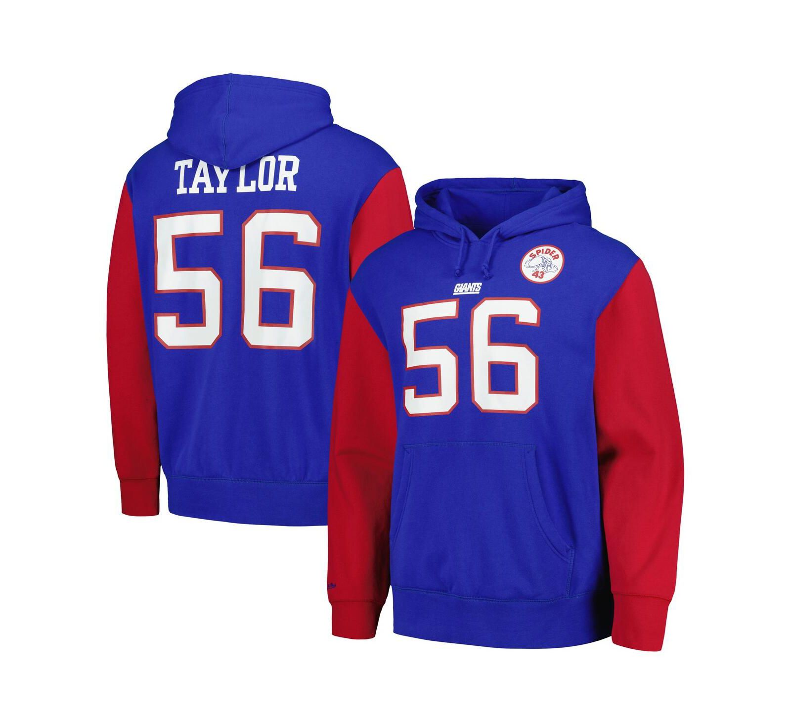 Men's Mitchell & Ness Lawrence Taylor Royal New York Giants Retired Player Name and Number Pullover Hoodie