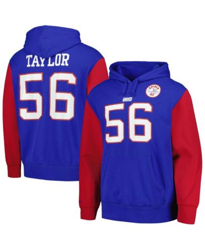 Men's Mitchell & Ness Lawrence Taylor Royal New York Giants Retired Player Name and Number Pullover Hoodie