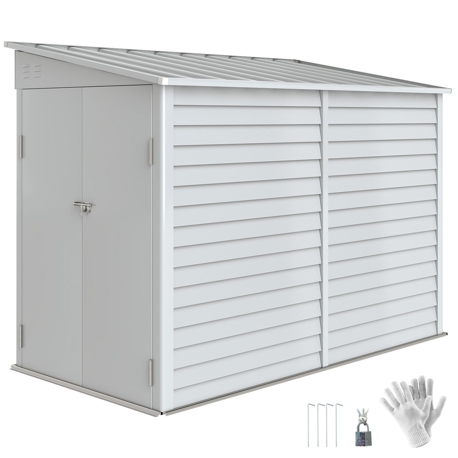 Outsunny 4.7' x 9' Metal Outdoor Storage Shed with Lockable Doors