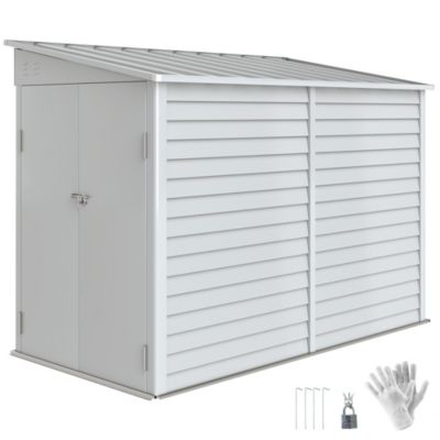 Outsunny 4.7' x 9' Metal Outdoor Storage Shed with Lockable Doors