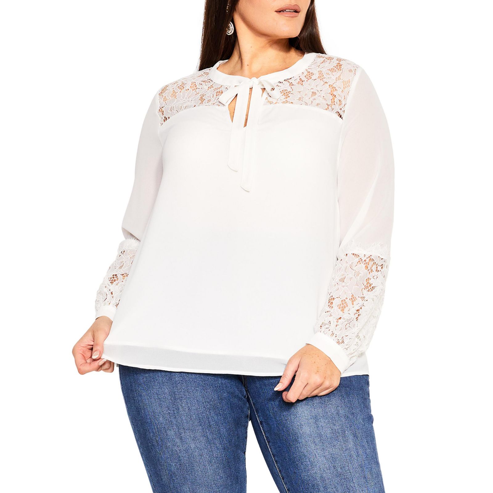 CITY CHIC топ Plus Size Mysterious Lace Top