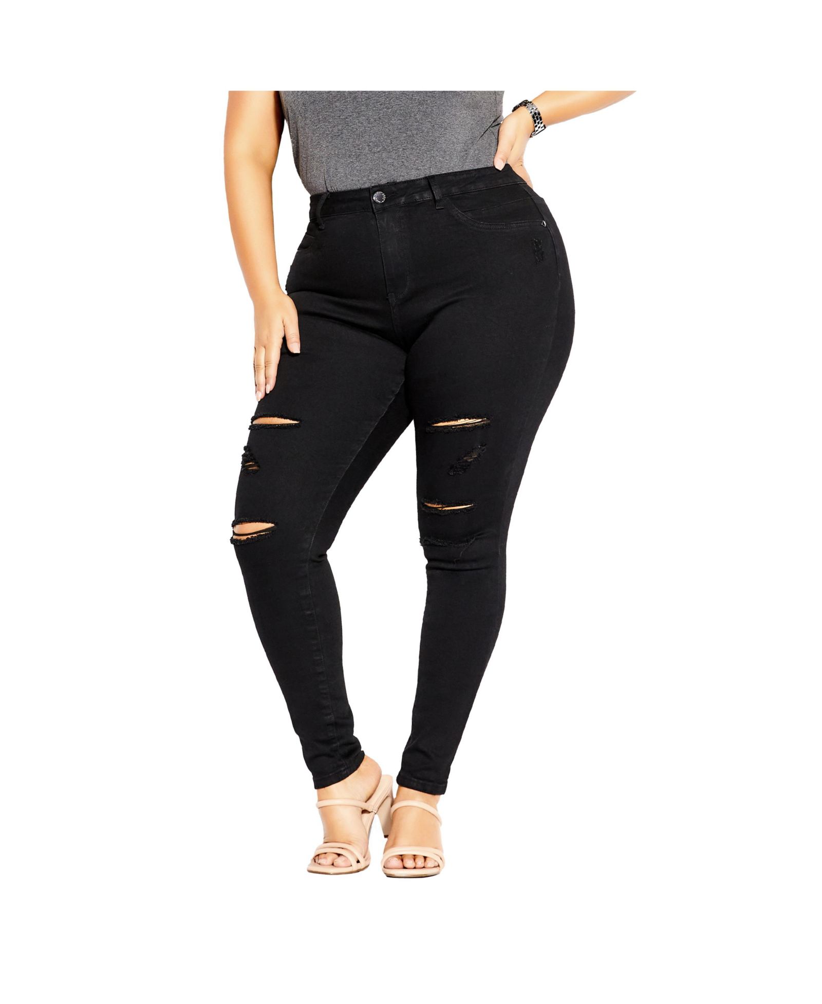 Джинсы CITY CHIC Plus Size Rock N Roll скинни