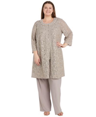R & M Richards Plus Size набор из 3 шт (жакет, топ, брюки)