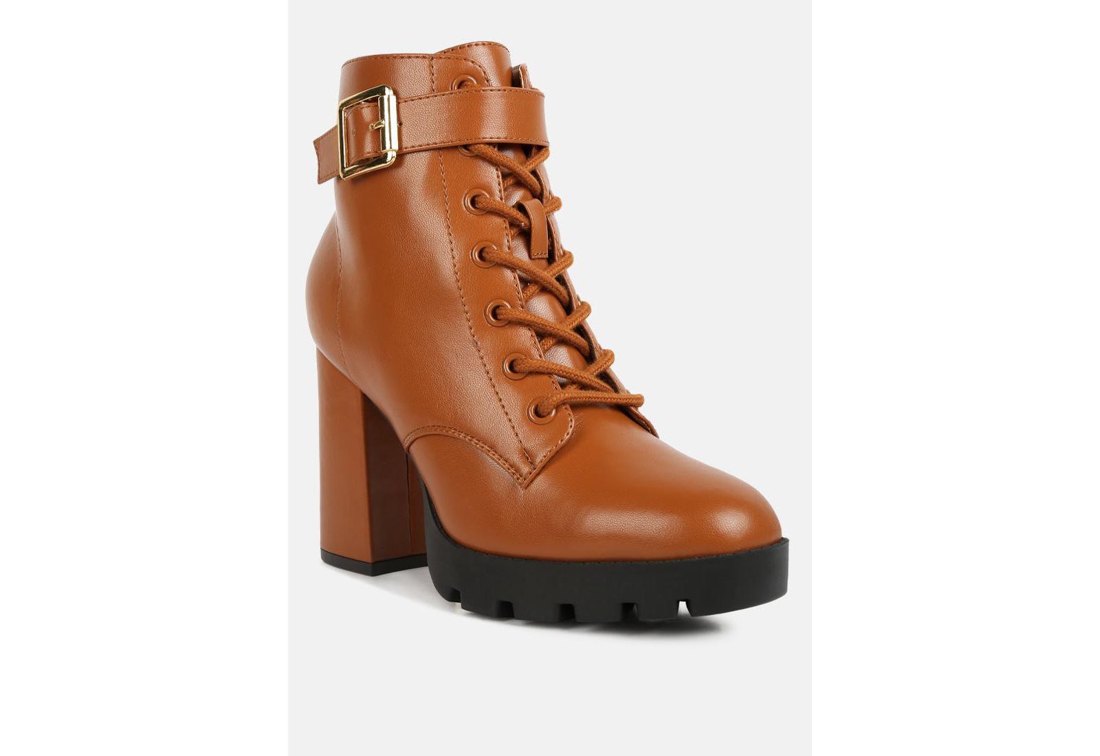 London Rag Women's grahams faux leather lace up boots